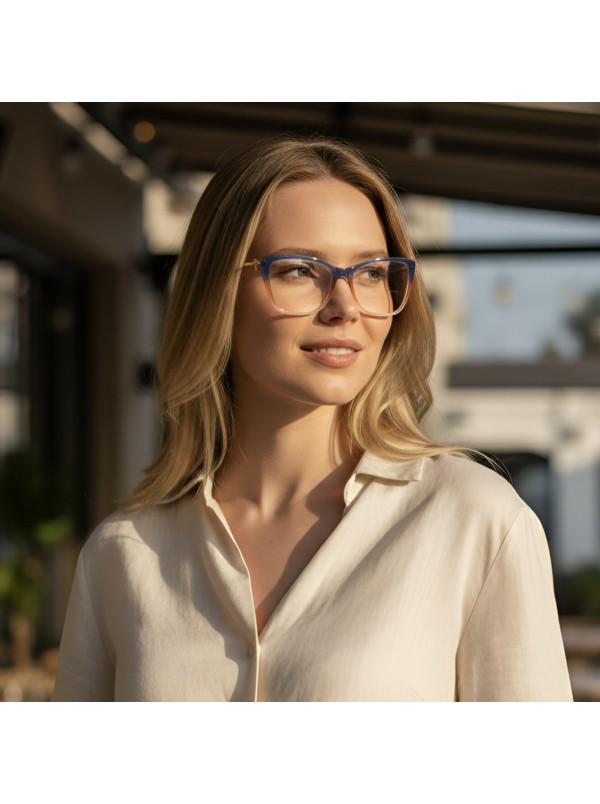 Armação de Óculos Quadrada TF2162 Azul Rosa Degrade